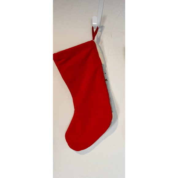 Black Cat Christmas Stocking Oversize Handmade Hooked Yarn Glitzhome 19" - Picture 4 of 5